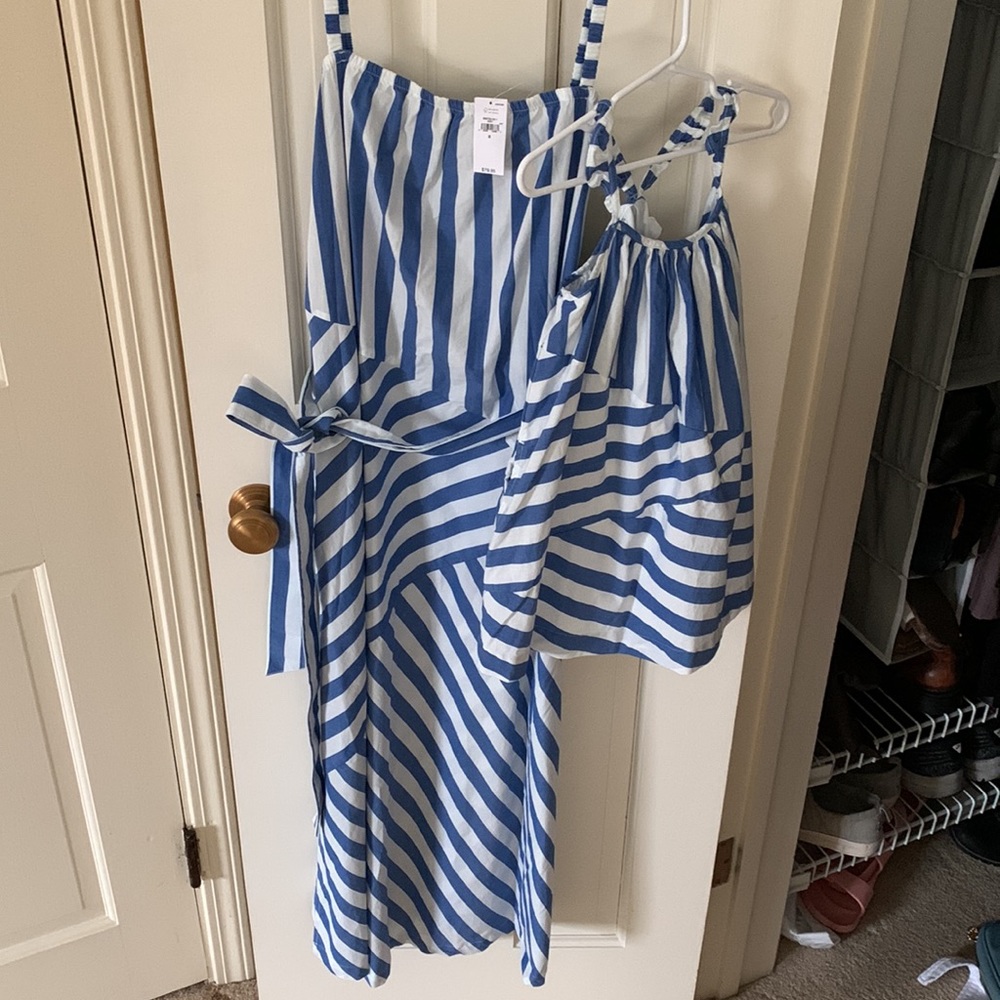 Gap Mommy & Me blue stripe summer set! (Women size S - NWT and 3T EUC included)